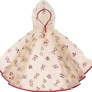 🔥🆕🔥 Deux par Deux "Printed Cherries" Rain Cape Poncho - Size 3 to 6 years